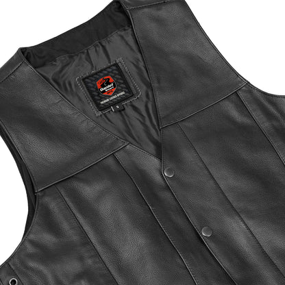 Stashon Men's Motorcycle Leather Vest