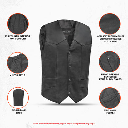 DS104 Men's Plain Side Economy Vest