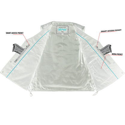 DS105V Men's Gray Single Back Panel Concealed Carry Vest