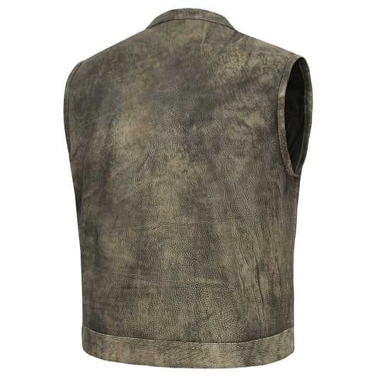 Toretto Men's Motorcycle Leather Vest