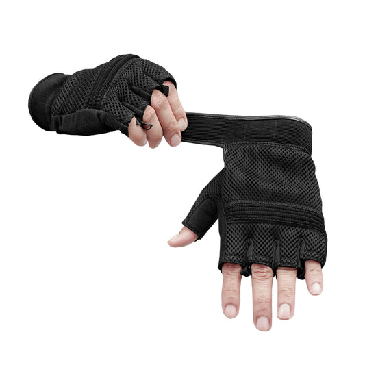 Compact Rage - Men's Leather Motorcycle Fingerless Gloves