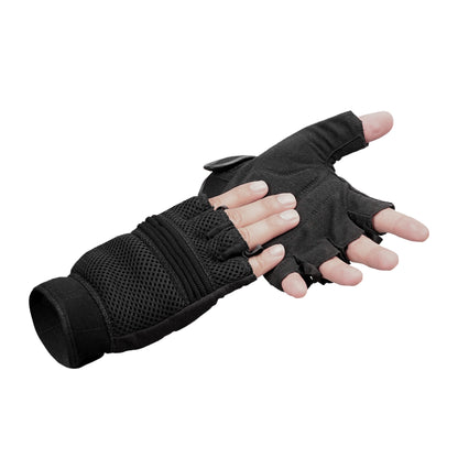 Compact Rage - Men's Leather Motorcycle Fingerless Gloves