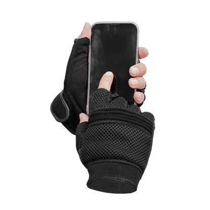 Compact Rage - Men's Leather Motorcycle Fingerless Gloves