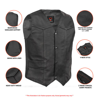 Strider Men's Motorcycle Leather Vest