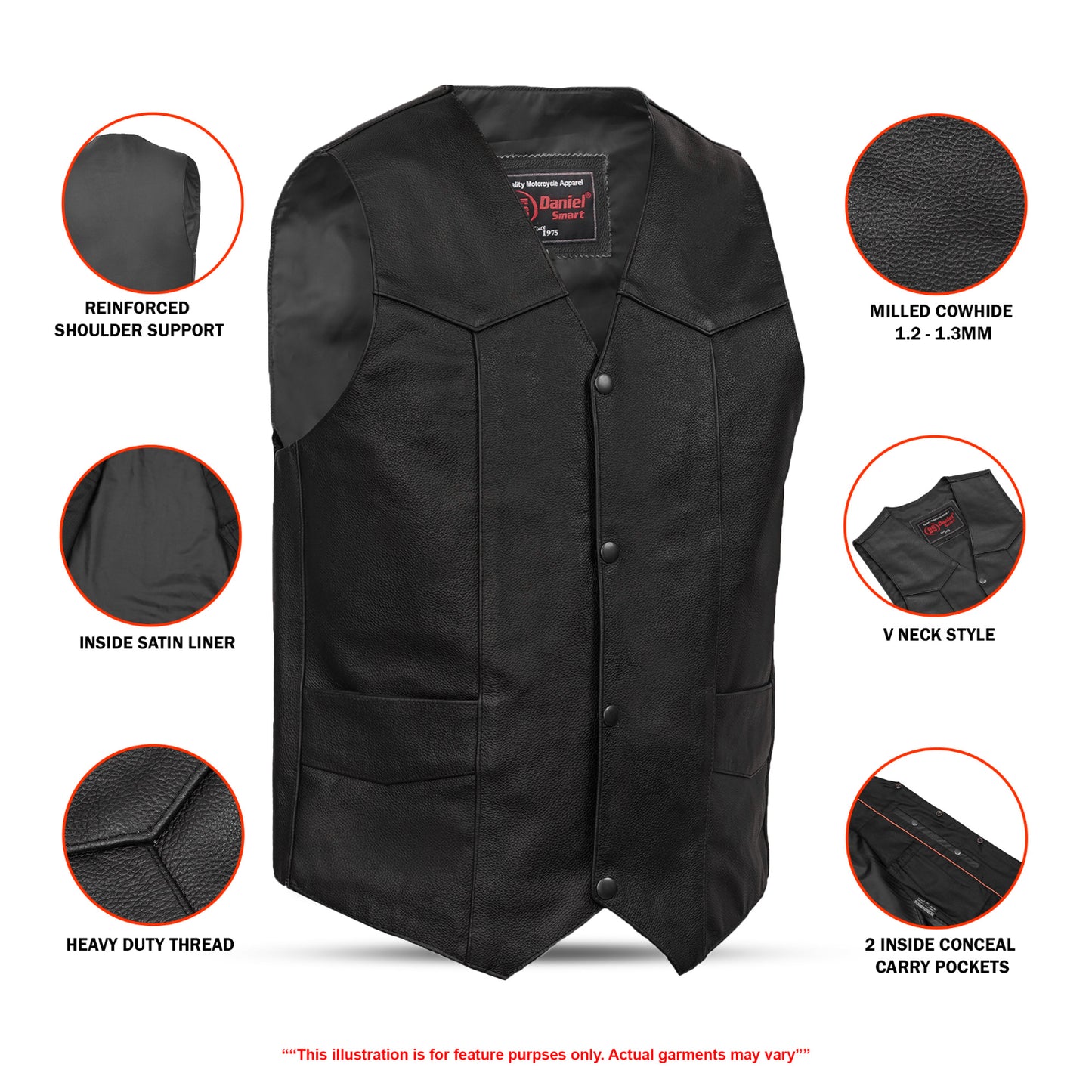 DS110 Traditional Single Back Panel Concealed Carry Vest