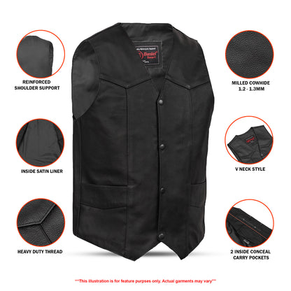 DS110 Traditional Single Back Panel Concealed Carry Vest