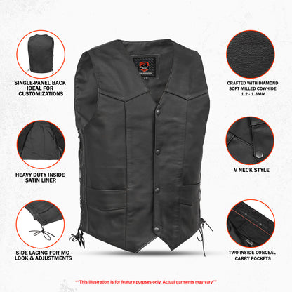 Jax - Men's Motorcycle Leather Vest