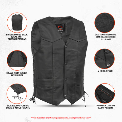 Jax - Men's Motorcycle Leather Vest