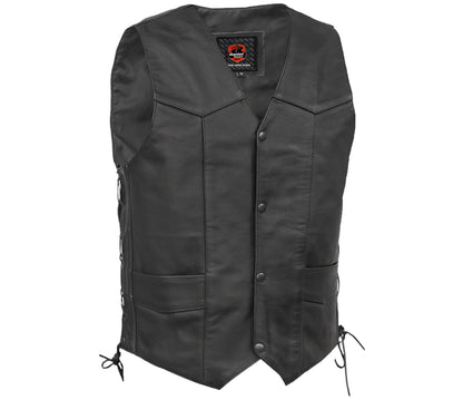 DS111 Jax Men's Motorcycle Leather Vest
