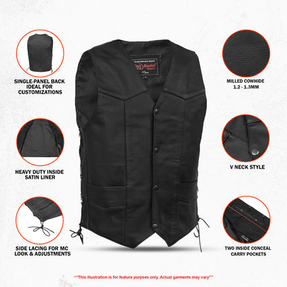 DS111 Traditional Single Back Panel Concealed Carry Vest