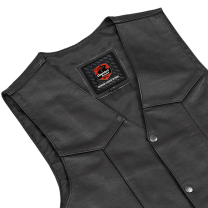 DS111 Jax Men's Motorcycle Leather Vest