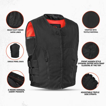 DS112BK Men's Textile Updated SWAT Team Style Vest