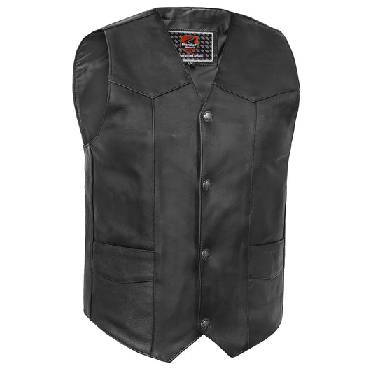 Singra Men's Motorcycle Leather Vest