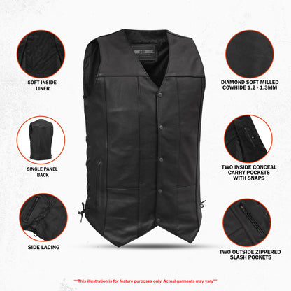 Shadow Men's Motorcycle Leather Vest