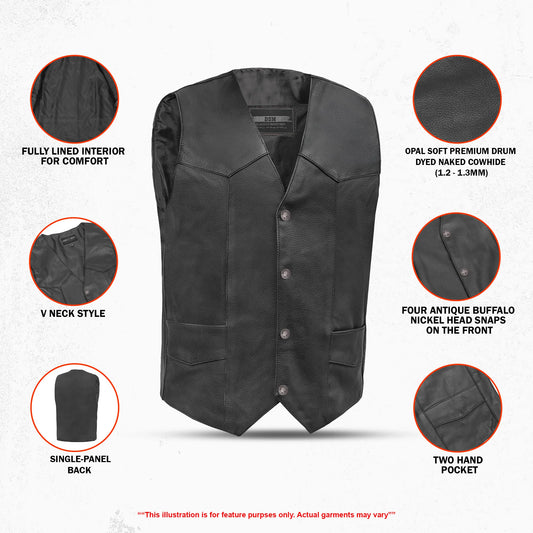 Shadow Men's Motorcycle Leather Vest