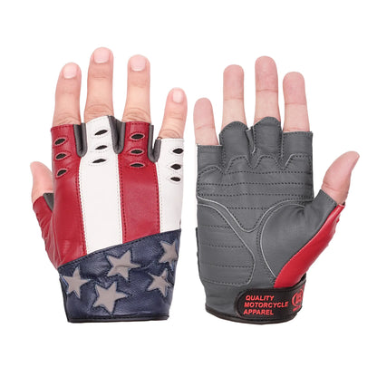 Freedom - Men's Leather Motorcycle Fingerless Gloveseedom