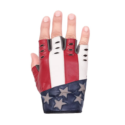 Freedom - Men's Leather Motorcycle Fingerless Gloveseedom