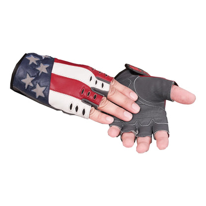 Freedom - Men's Leather Motorcycle Fingerless Gloveseedom