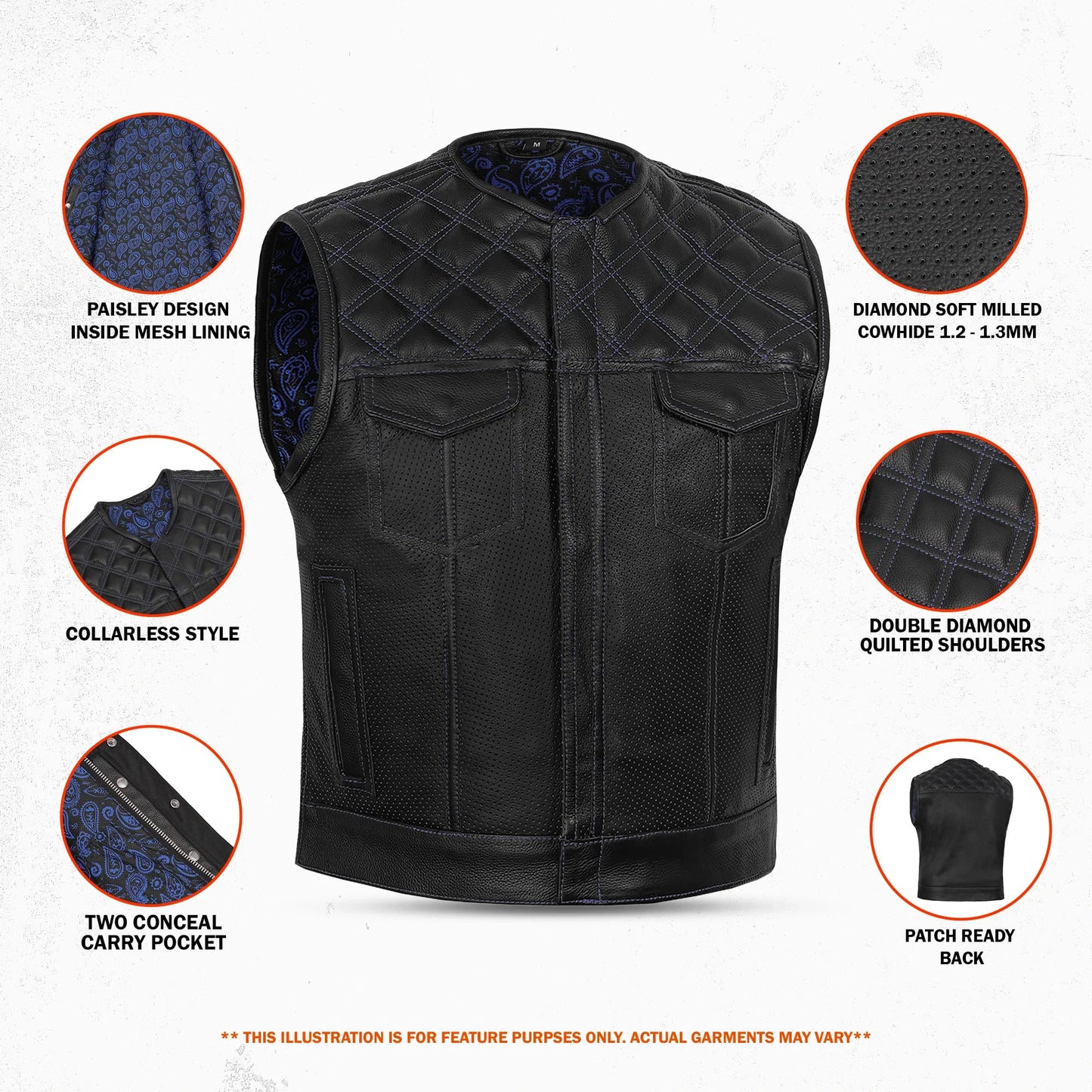 Blackstone - Men’s Leather Motorcycle Vest