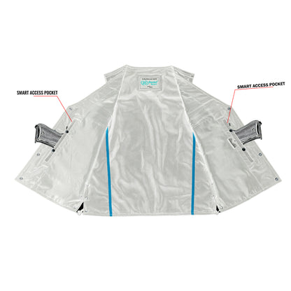 DS124 Men's Black Leather Vest with Side Laces and Gun Pockets