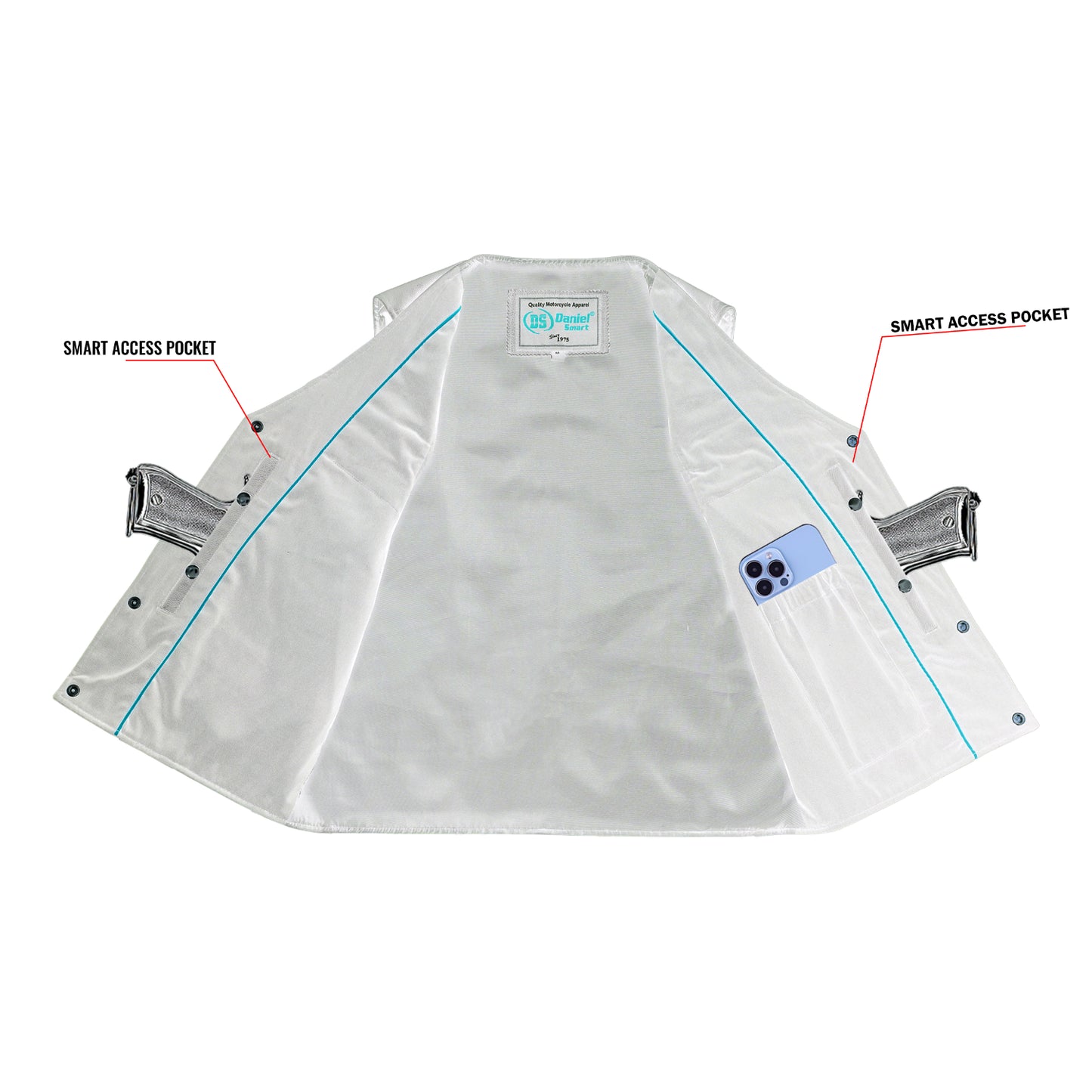 DS125 Men's Single Back Panel Concealed Carry Vest (Buffalo Nickel He