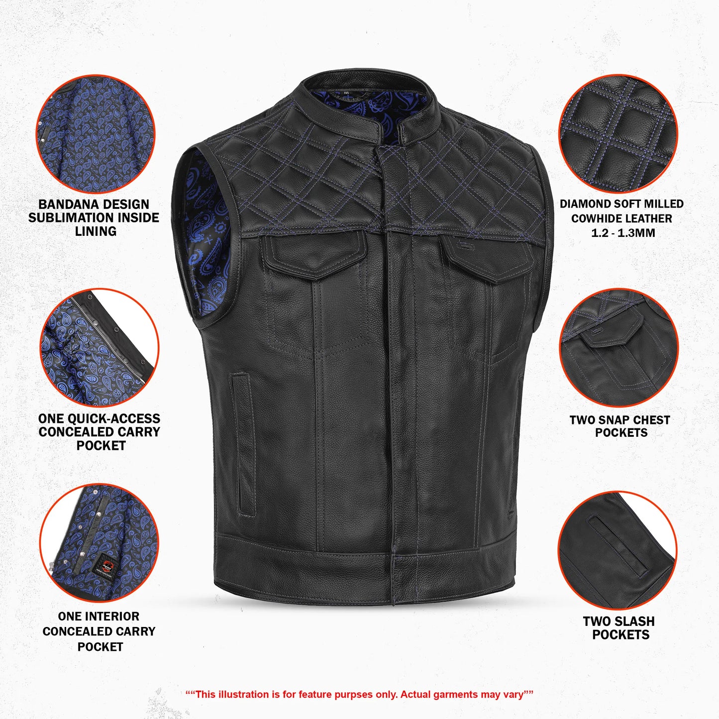 Django - Men’s Motorcycle Leather Vest