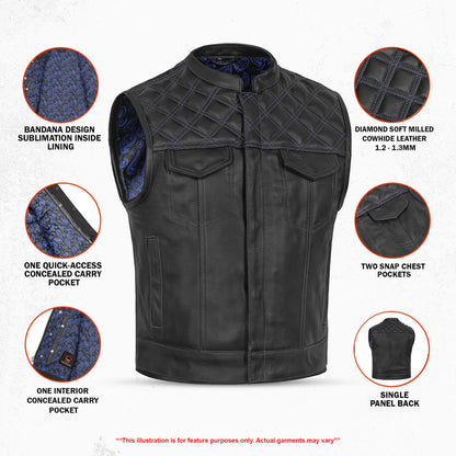 Darkpulse - Men’s Leather Motorcycle Vest