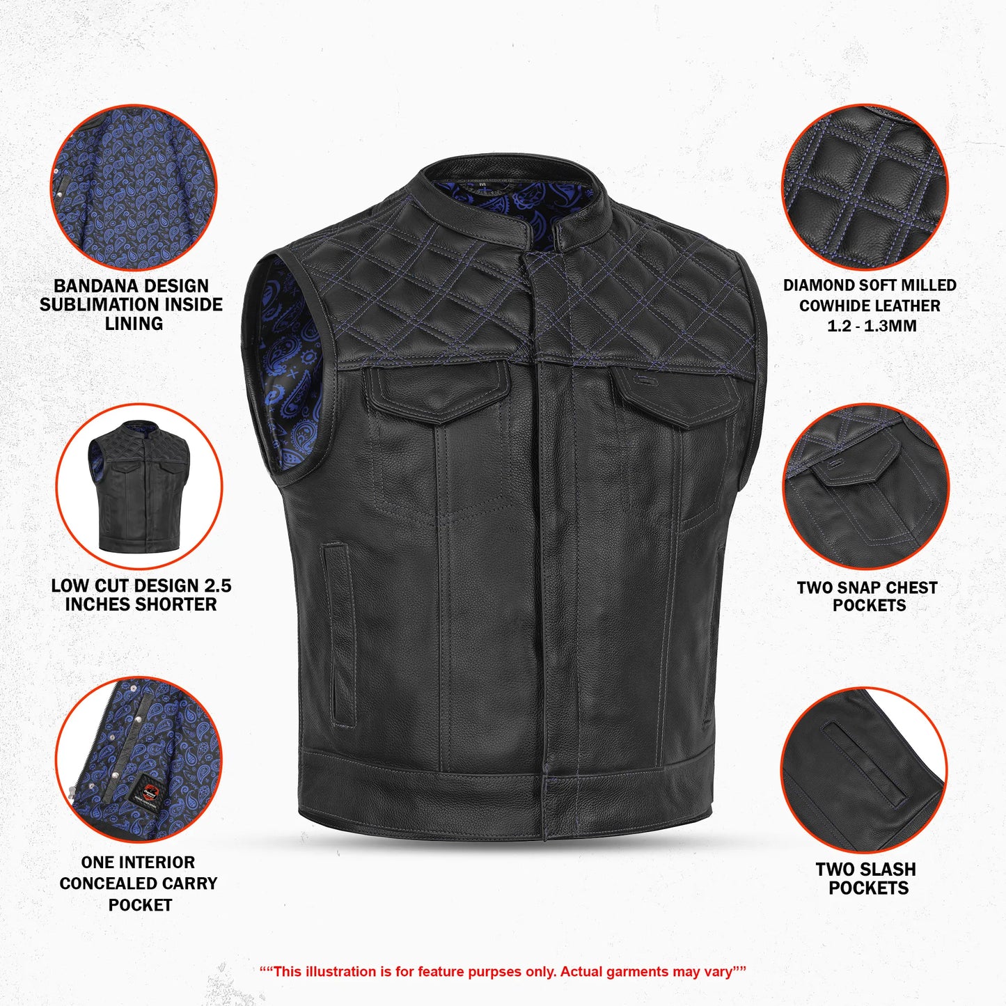 Darkpulse - Men’s Leather Motorcycle Vest
