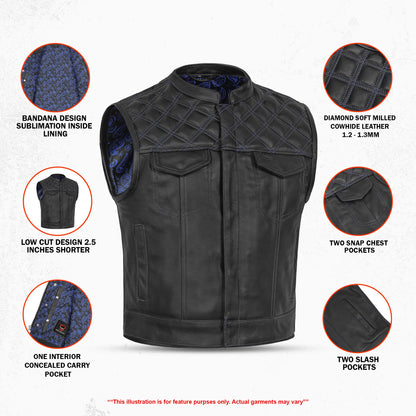 Darkpulse - Men’s Leather Motorcycle Vest
