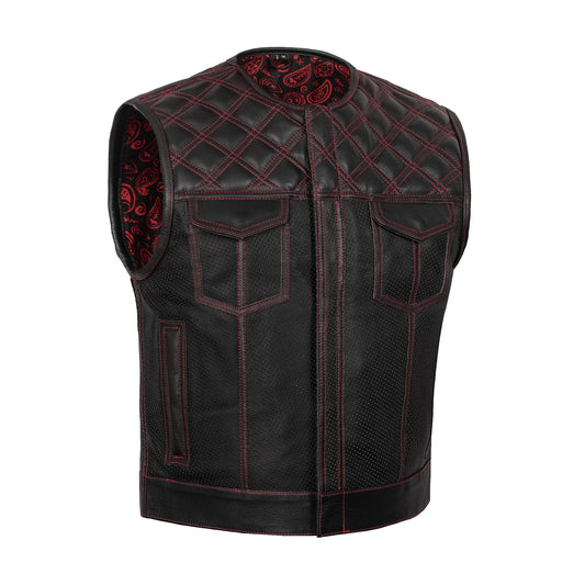 Predator - Men’s Perforated Low Cut Motorcycle Leather Vest