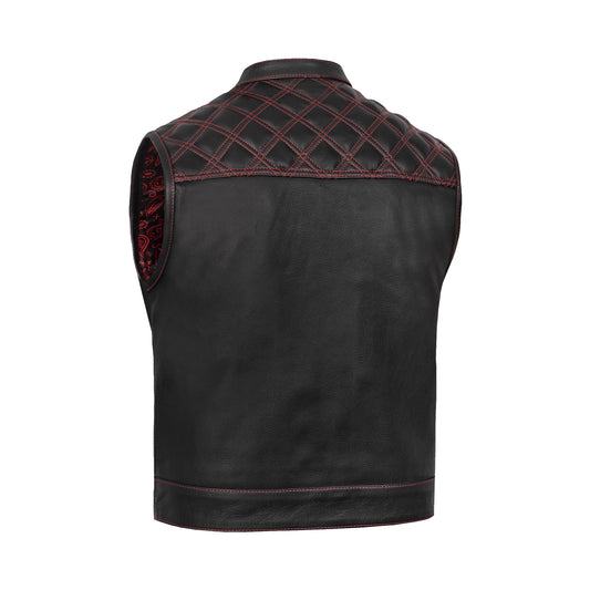 Warlord - Men’s Low Cut Leather Motorcycle Vest