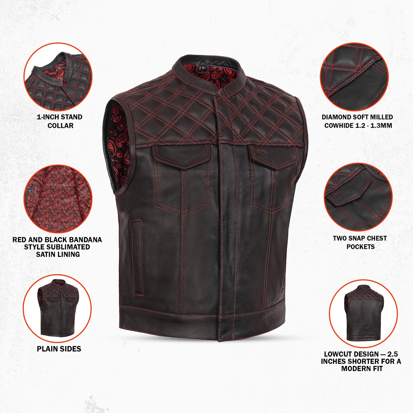 Warlord - Men’s Leather Motorcycle Vest