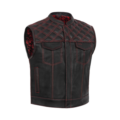 Warlord - Men’s Low Cut Leather Motorcycle Vest