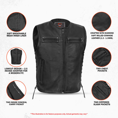 Reckoning - Men’s Leather Motorcycle Vest