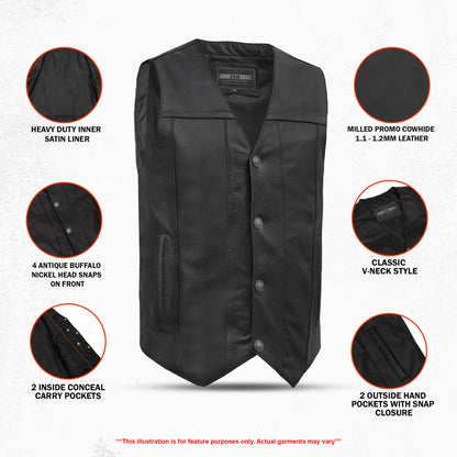 Trinity Men's Motorcycle Leather Vest