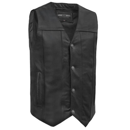 DS141 The Diablo Men's Motorcycle Leather Vest
