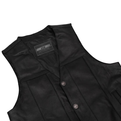 DS141 The Diablo Men's Motorcycle Leather Vest