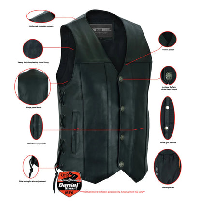 Bullock Men's Motorcycle Leather Vest
