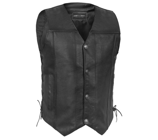 Bullock Men's Motorcycle Leather Vest