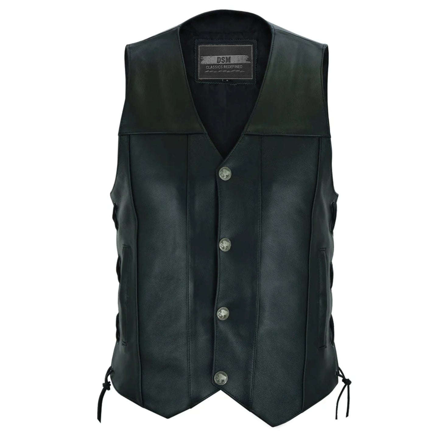 Bullock Men's Motorcycle Leather Vest