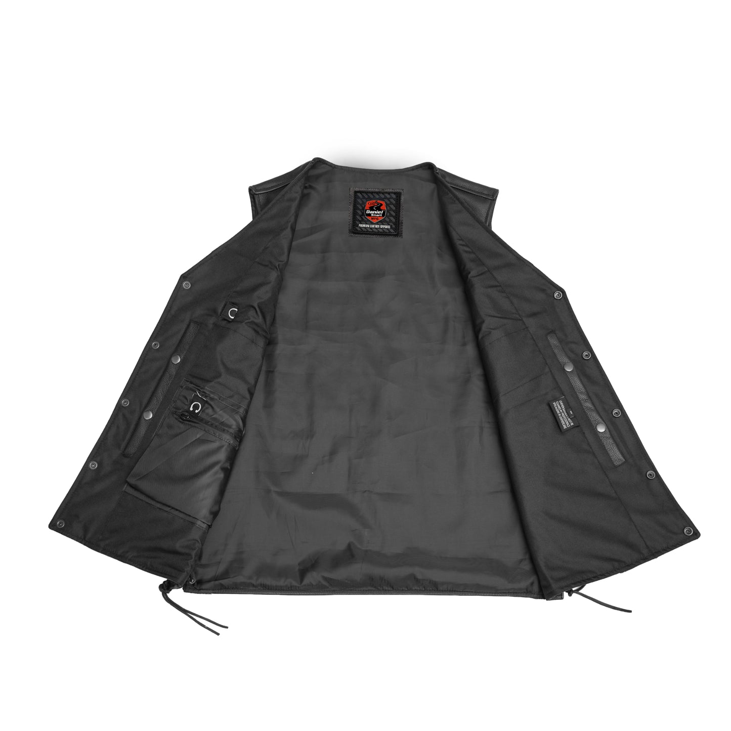 DS161TALL Men's Tall Classic Tapered Bottom Biker Leather Vest