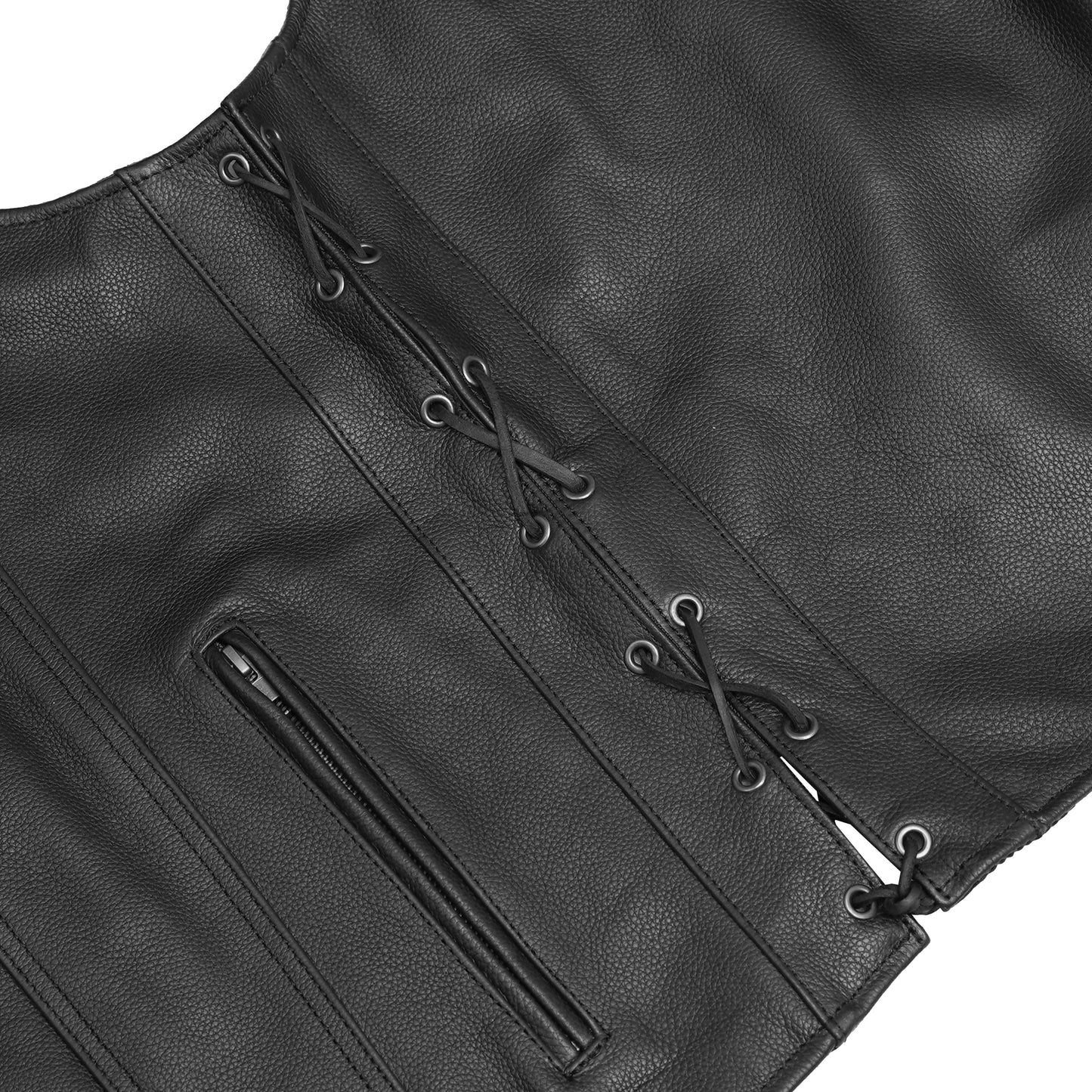 DS161TALL Men's Tall Classic Tapered Bottom Biker Leather Vest