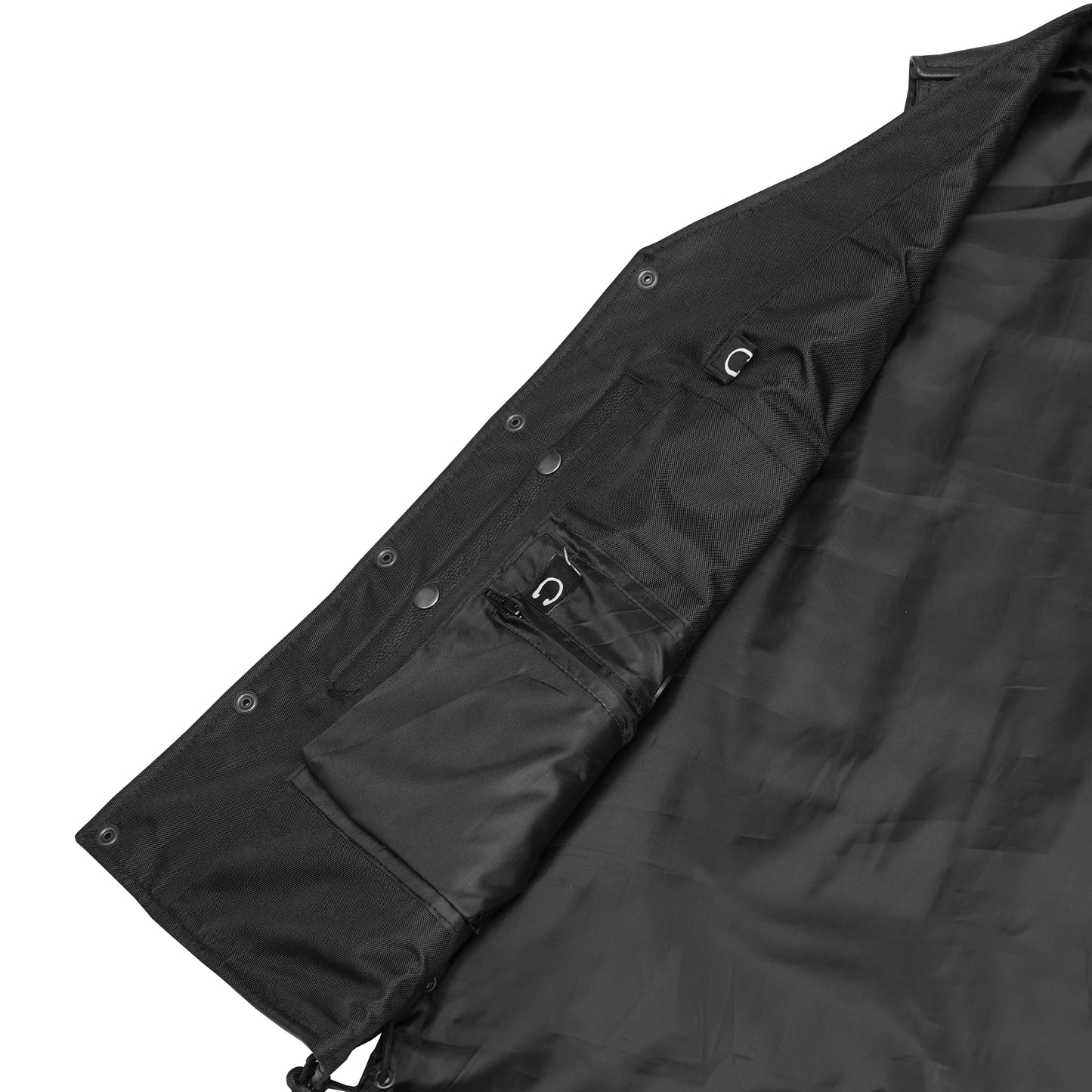 DS161TALL Men's Tall Classic Tapered Bottom Biker Leather Vest