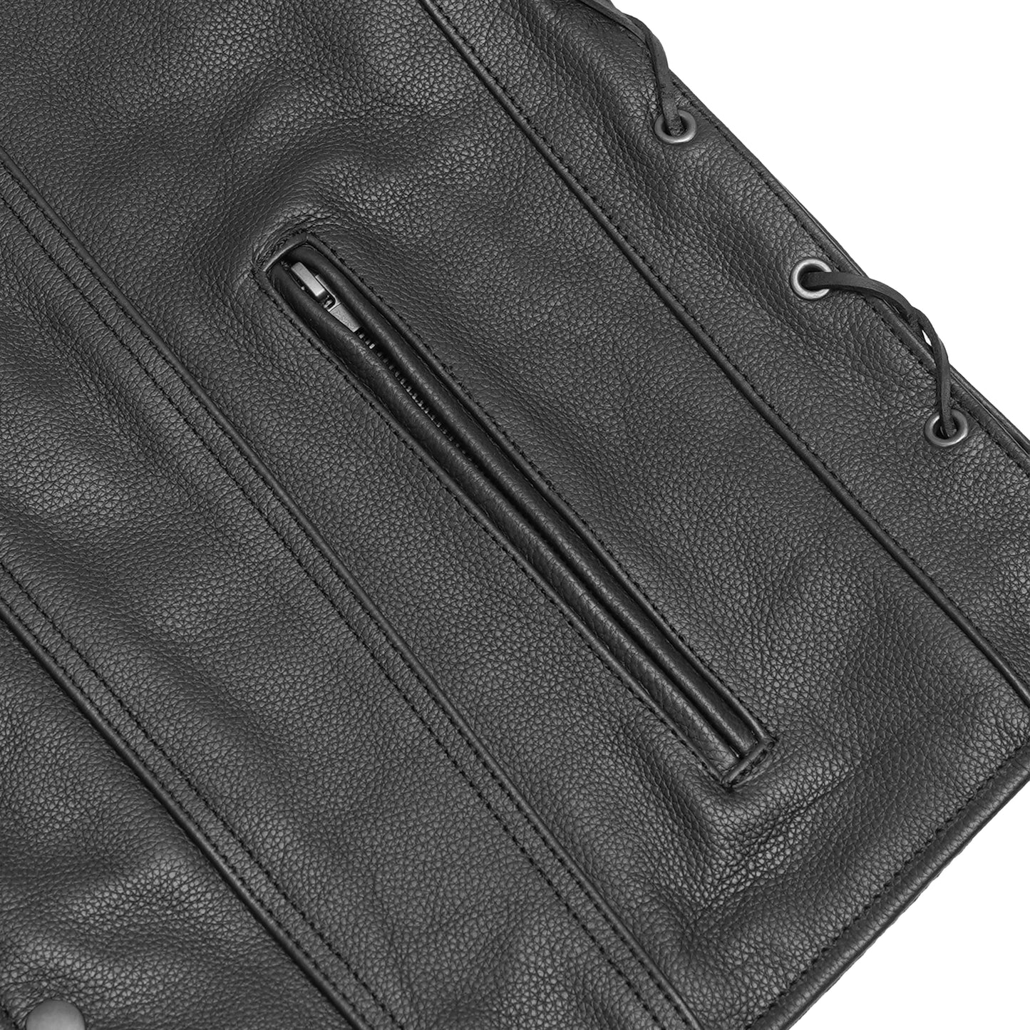 DS161TALL Men's Tall Classic Tapered Bottom Biker Leather Vest