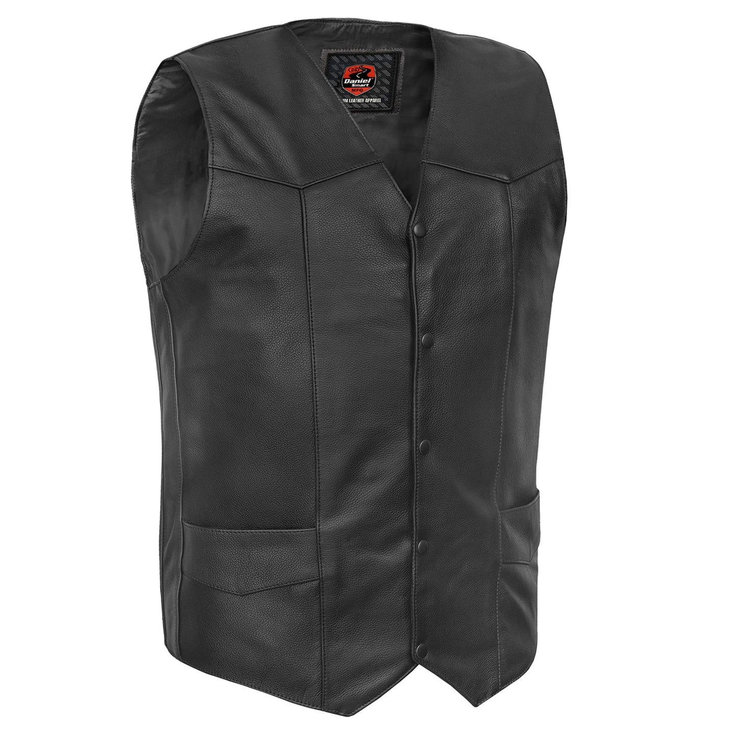 DS162TALL Men's Tall Classic Biker Leather Vest