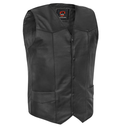 DS162TALL Men's Tall Classic Biker Leather Vest