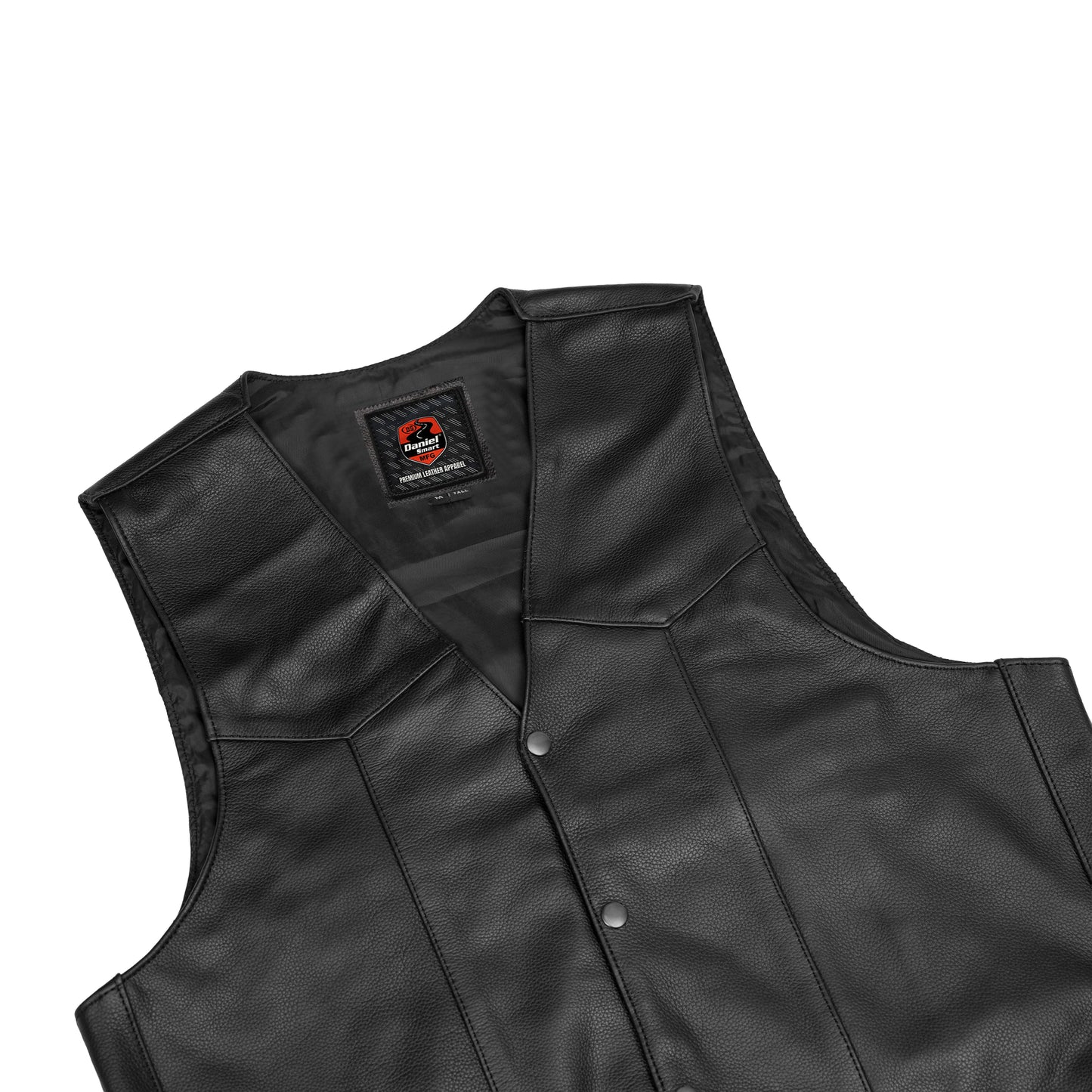 DS162TALL Men's Tall Classic Biker Leather Vest