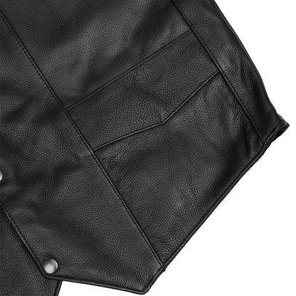 DS162TALL Men's Tall Classic Biker Leather Vest
