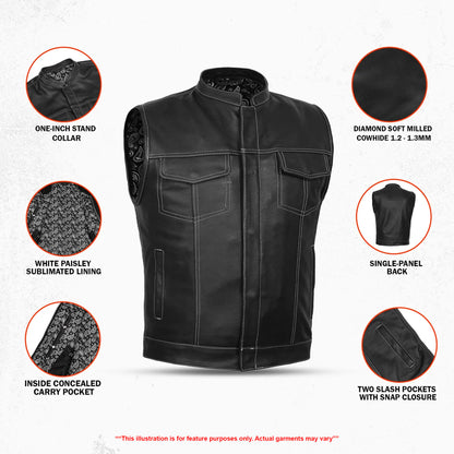 Silverstar™ Men's Motorcycle Leather Vest