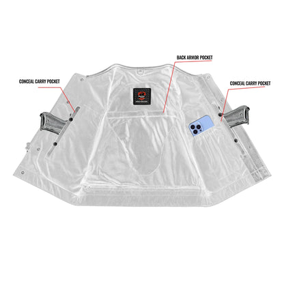 Drop Zone Lowcut Men's Club Style Leather Motorcycle Vest
